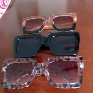 Stylish Women's Sunglasses Set - Black, Brown, and Tan